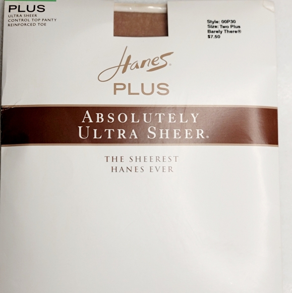 Hanes Plus Absolutely Ultra Sheer Tights - White and Brown - Picture 1 of 6